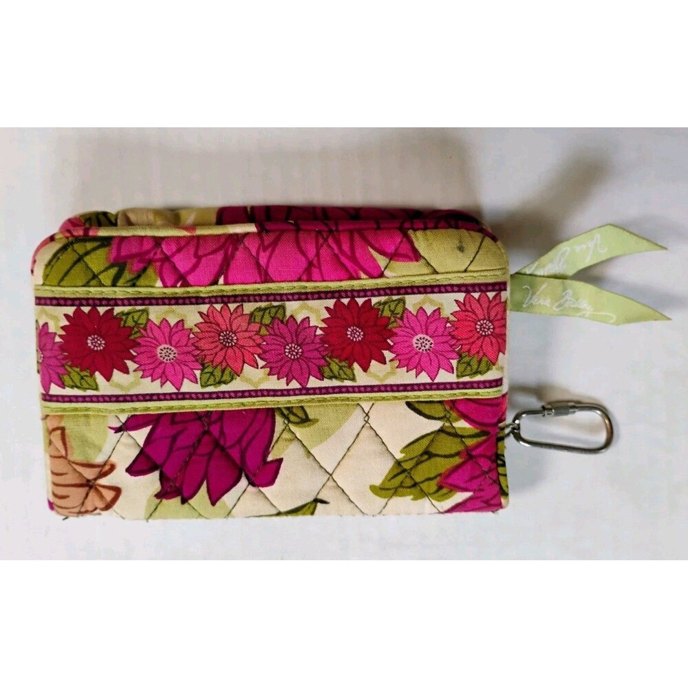 Vera Bradley Quilted Floral ID Case Wallet Kisslock Coin‎ Purse Keychain